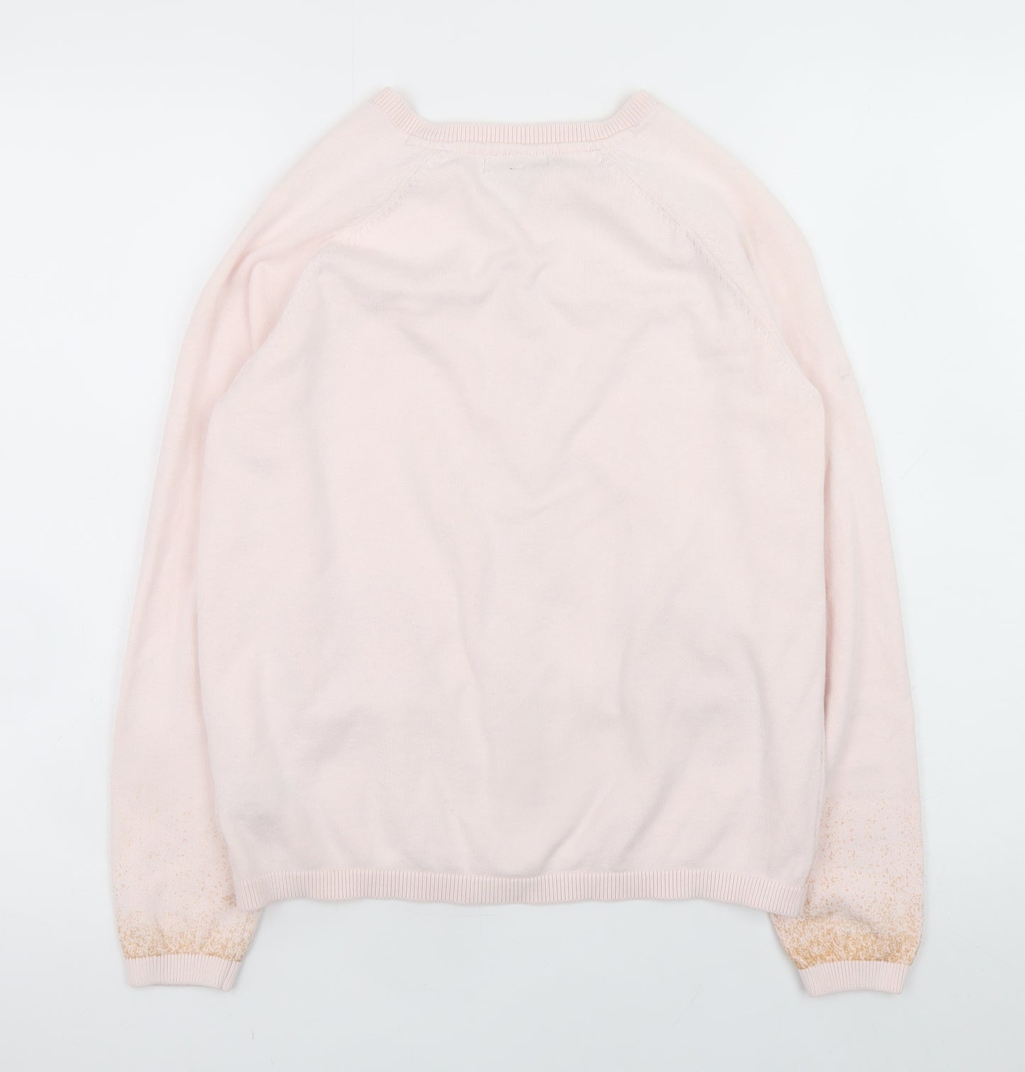 Marks and Spencer Girls Pink Cotton Cashmere Button Cardigan 13-14 Years