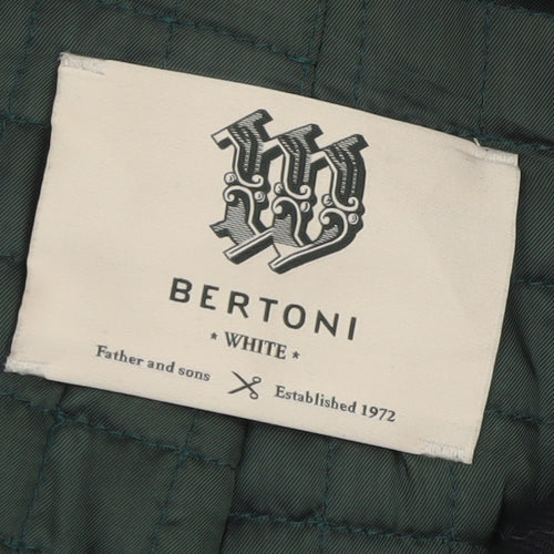 Bertoni Men’s Black Wool Blend Long Overcoat Size 54 (44in) Classic Style