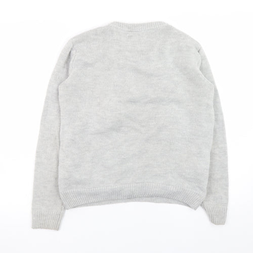 Disney Women’s Grey Bambi Christmas Pullover Jumper XS