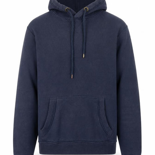21MEN Men's Blue Pullover Hoodie Size S Graphic Print Fleece Sweatshirt