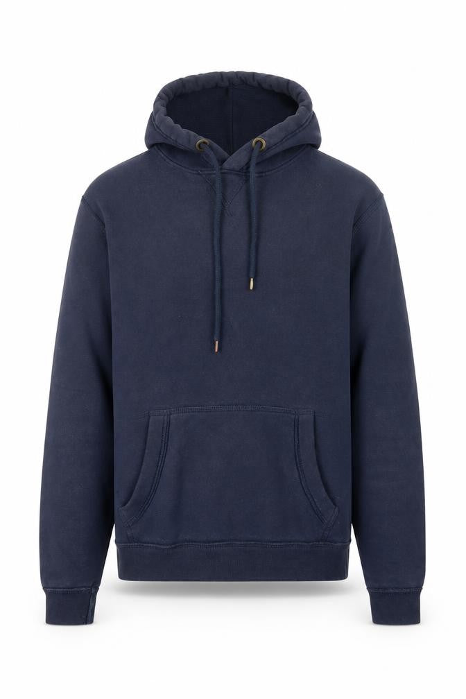 21MEN Men's Blue Pullover Hoodie Size S Graphic Print Fleece Sweatshirt
