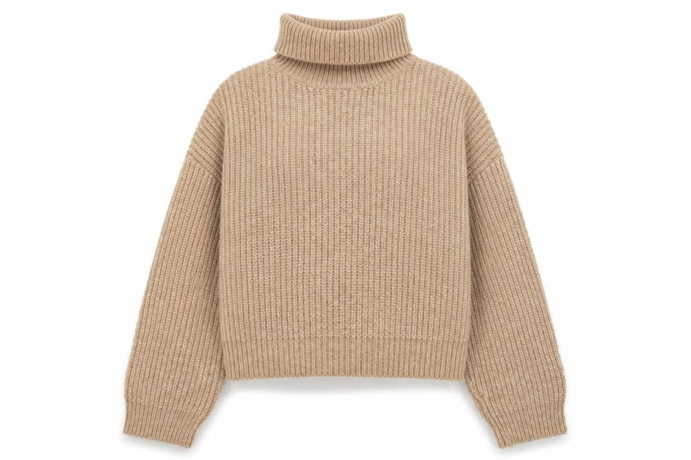 New Look Women Beige Roll Neck Chunky-Knit Jumper M