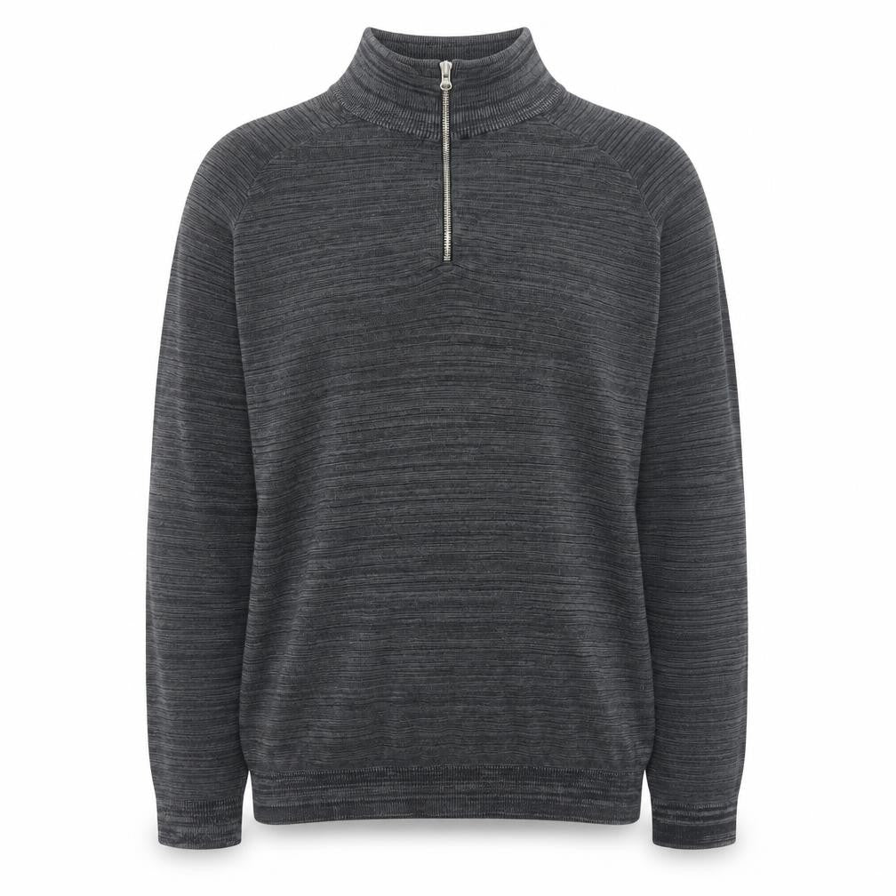 Front view of Primark Men's Grey 2XL 1/4 Zip High Neck Cotton Jumper