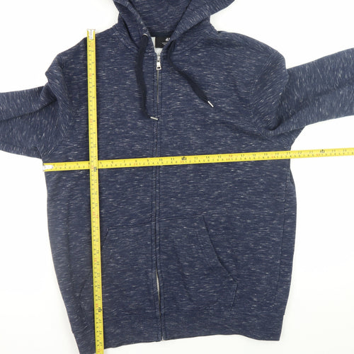 H&M Men's Blue Full Zip Hoodie Regular Fit Size M