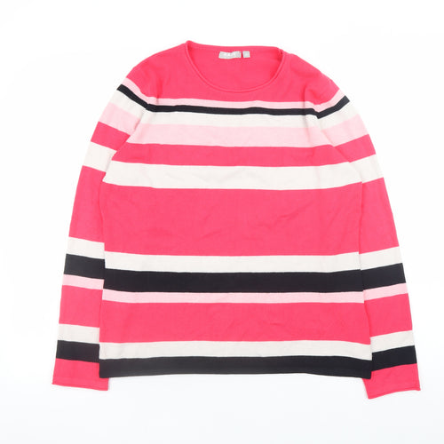 Rabe Women’s Multicoloured Striped Crew Neck Long Sleeve Pullover Jumper Size 12