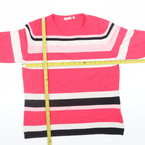 Rabe Women’s Multicoloured Striped Crew Neck Long Sleeve Pullover Jumper Size 12