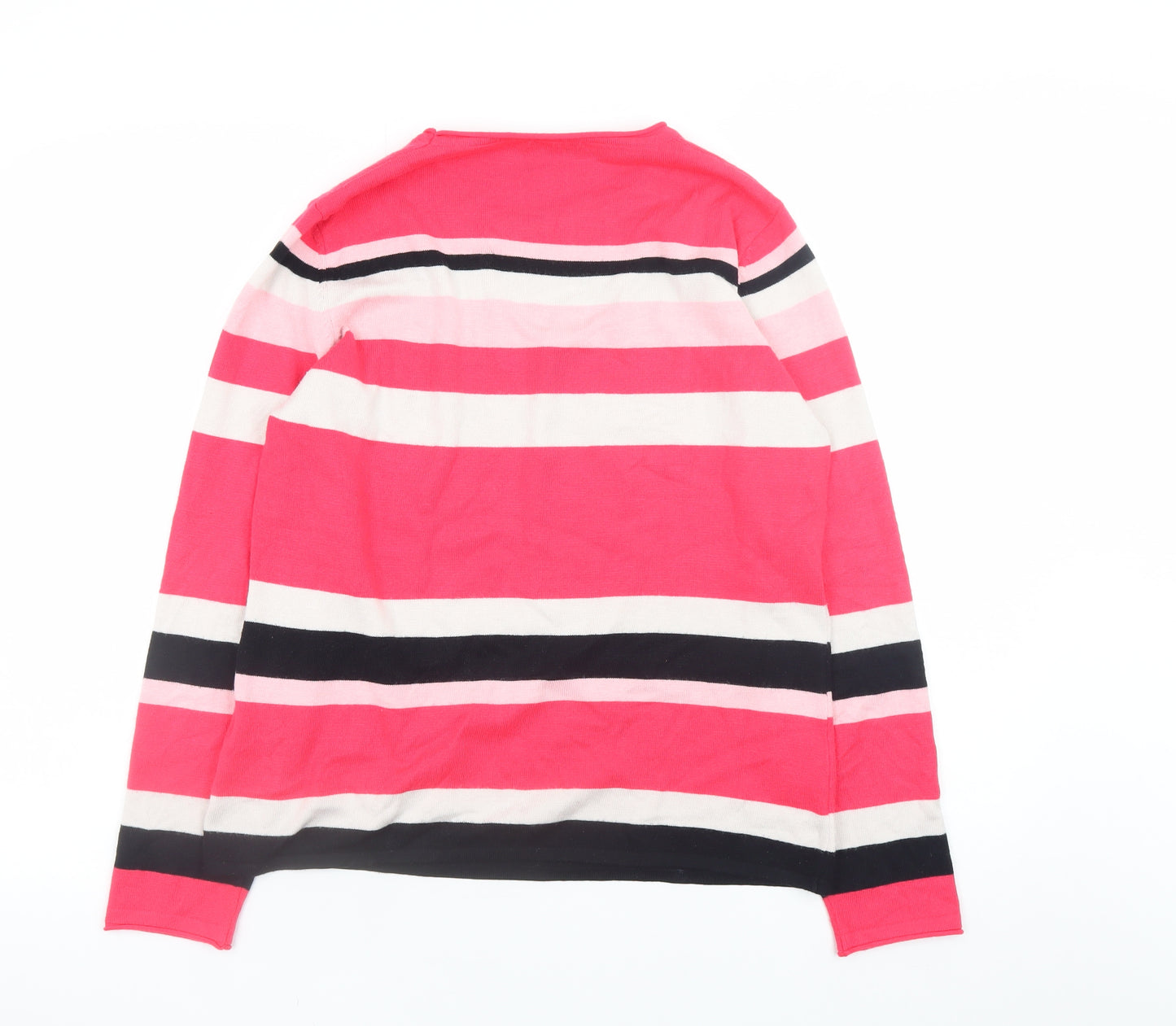 Rabe Women’s Multicoloured Striped Crew Neck Long Sleeve Pullover Jumper Size 12