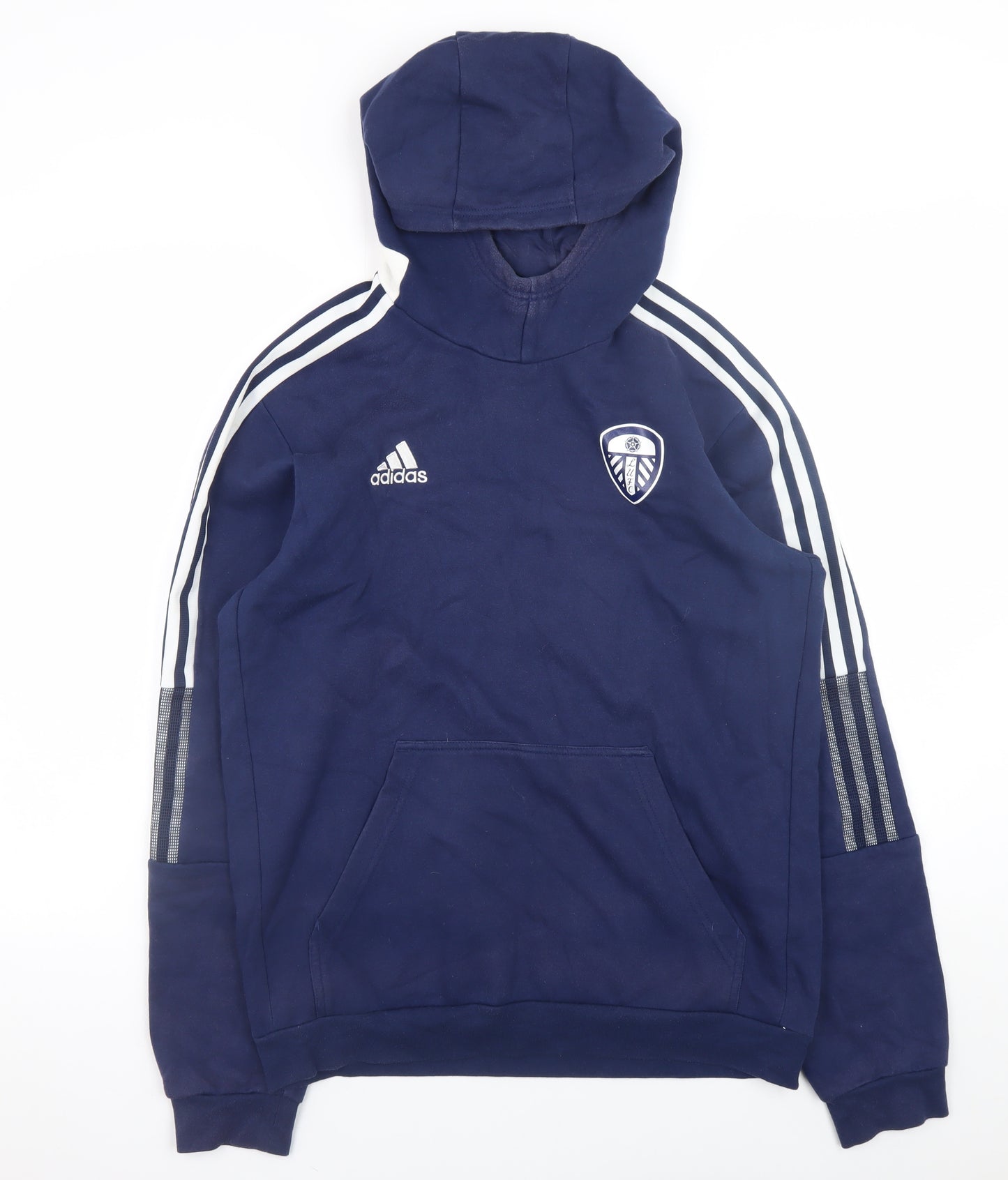 Adidas Men's Blue Pullover Hoodie M Leeds United Football Sweatshirt