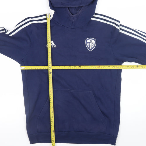 Adidas Men's Blue Pullover Hoodie M Leeds United Football Sweatshirt
