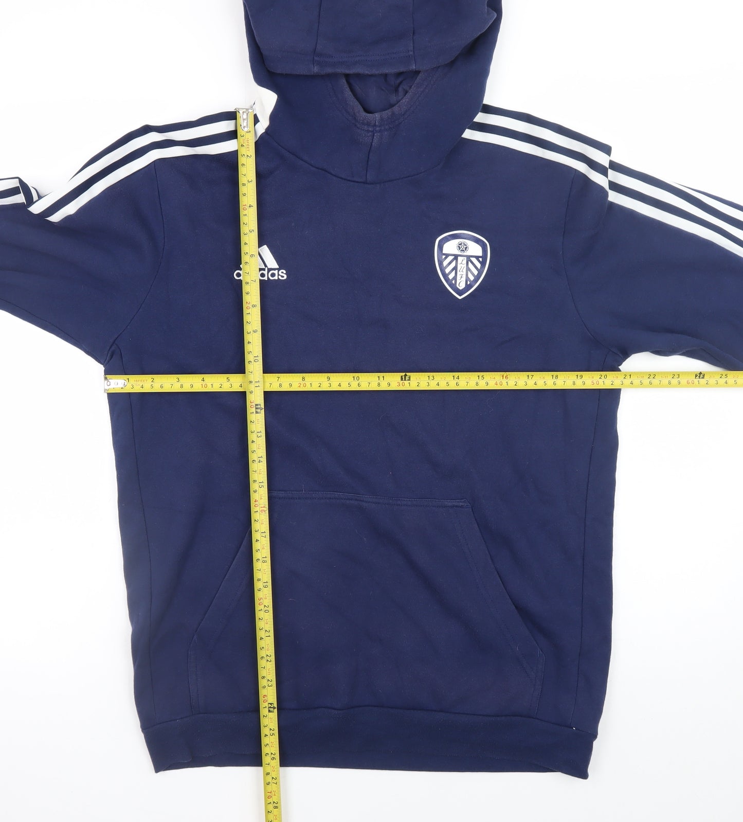 Adidas Men's Blue Pullover Hoodie M Leeds United Football Sweatshirt