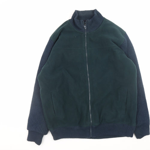 James Pringle Men's Green Full Zip Fleece Jacket Lined Size L