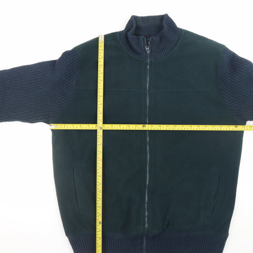 James Pringle Men's Green Full Zip Fleece Jacket Lined Size L