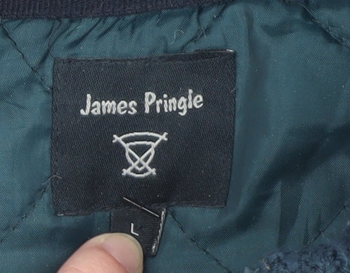 James Pringle Men's Green Full Zip Fleece Jacket Lined Size L