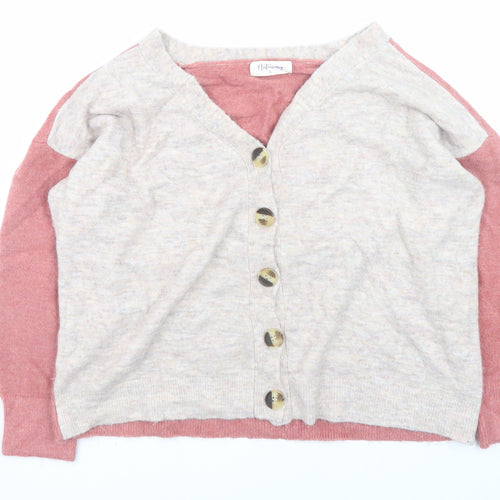 Autonomy Womens Multicoloured V-Neck Button Cardigan Size L