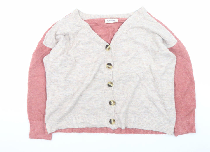Autonomy Womens Multicoloured V-Neck Button Cardigan Size L