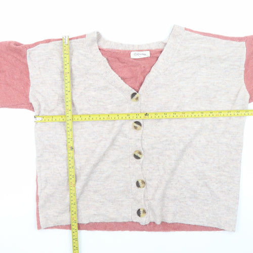 Autonomy Womens Multicoloured V-Neck Button Cardigan Size L