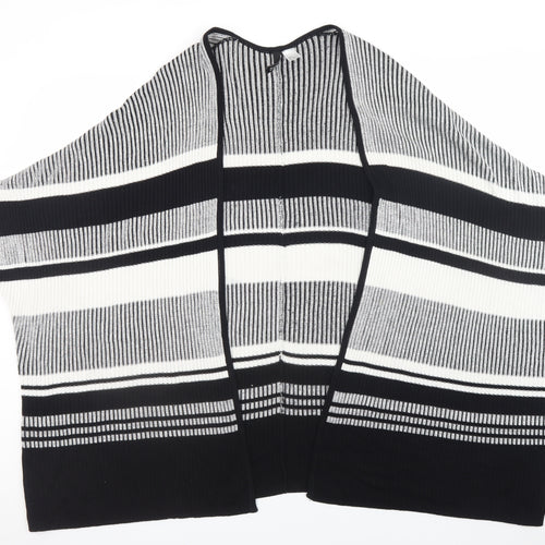 H&M Divided Women's Black Striped Knit Cape Jumper Size 8