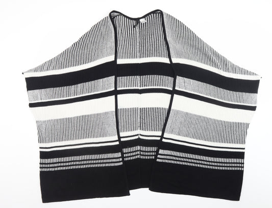 H&M Divided Women's Black Striped Knit Cape Jumper Size 8