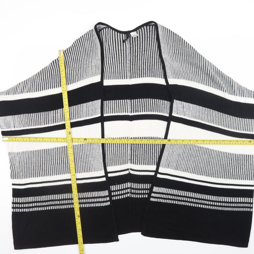 H&M Divided Women's Black Striped Knit Cape Jumper Size 8