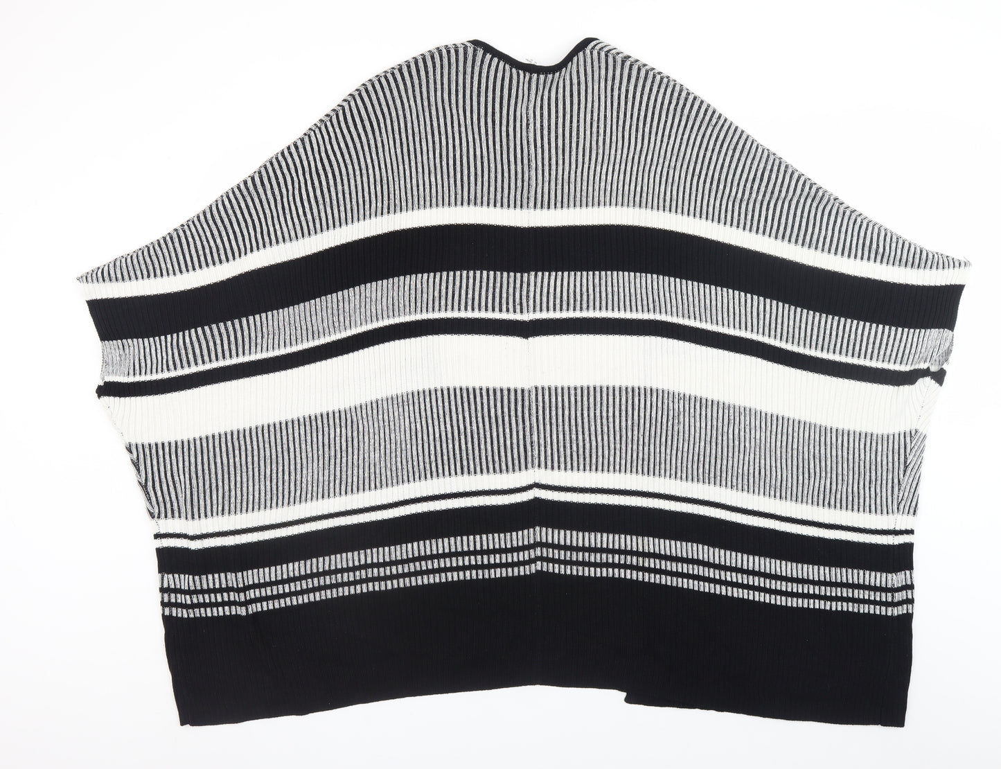 H&M Divided Women's Black Striped Knit Cape Jumper Size 8