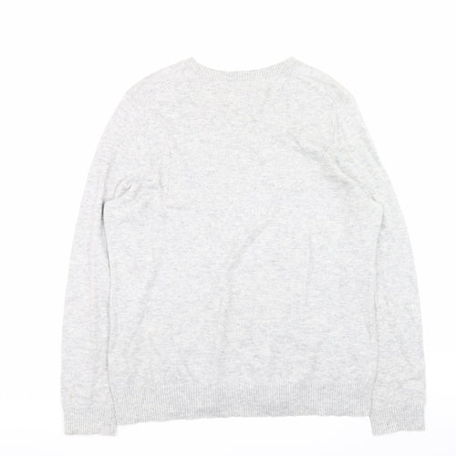 John Lewis Women’s Grey Floral Knit Crew Neck Jumper Size 14