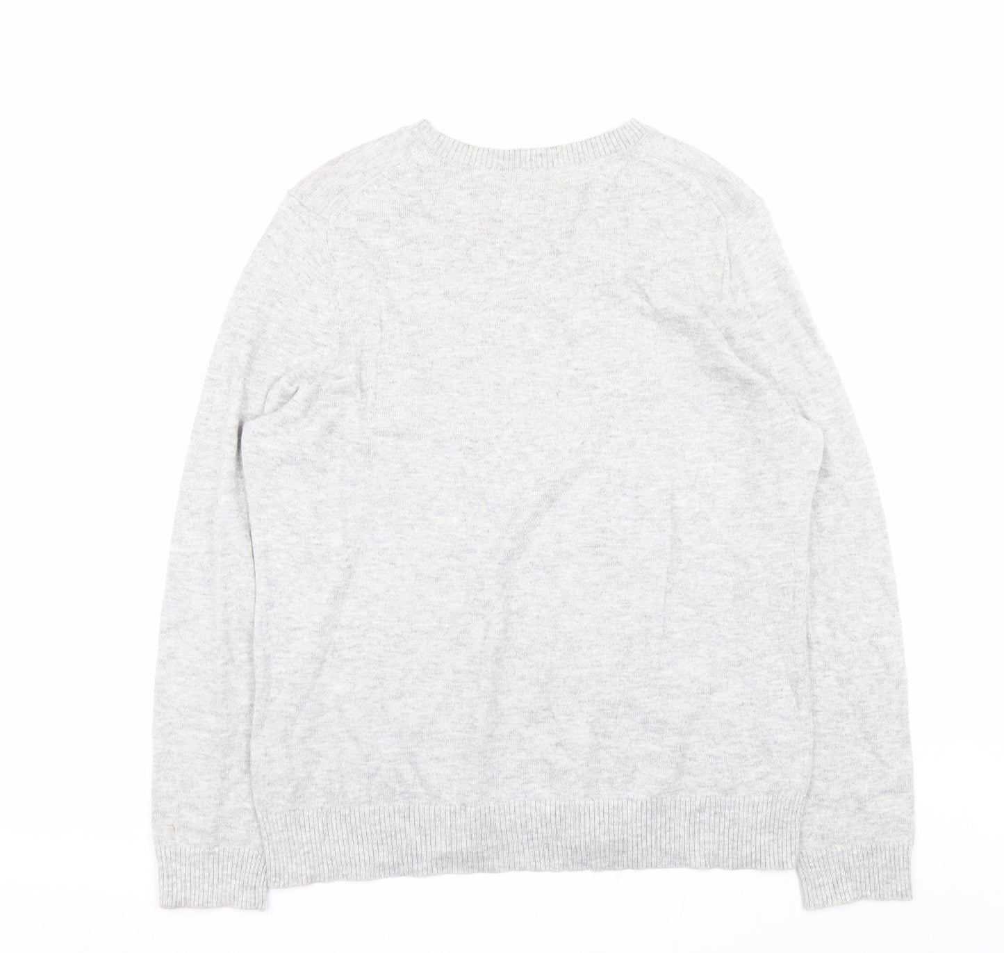John Lewis Women’s Grey Floral Knit Crew Neck Jumper Size 14