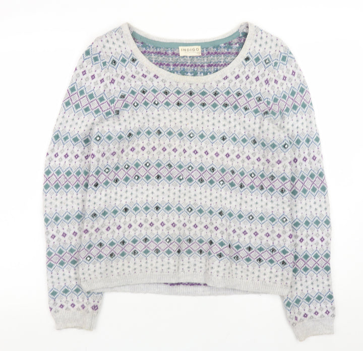 Marks and Spencer Women’s Multicoloured Fair Isle Knit Jumper Size 12