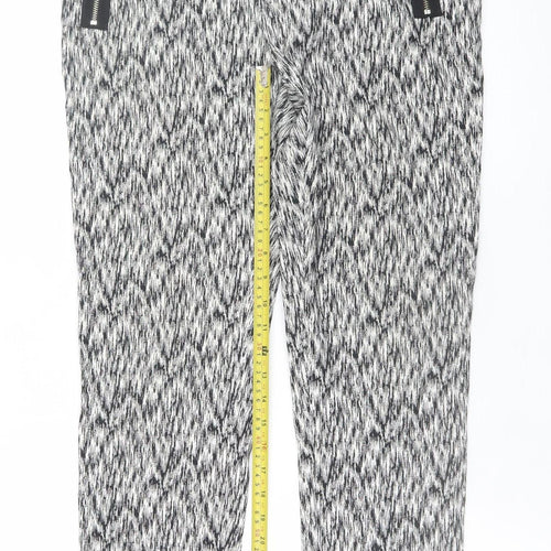 Warehouse Women’s Black White Geometric Cropped Trousers UK 14