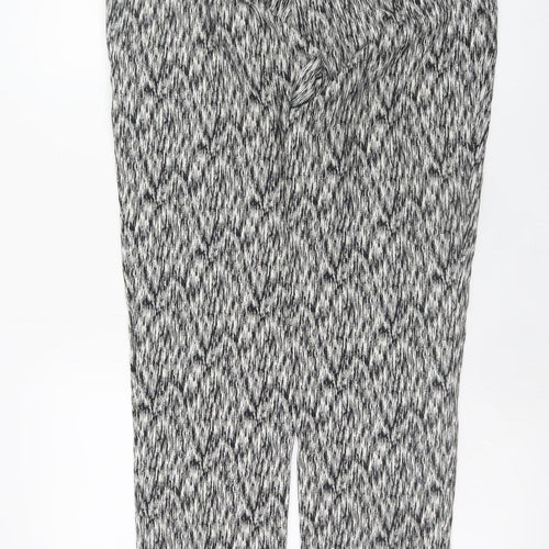 Warehouse Women’s Black White Geometric Cropped Trousers UK 14