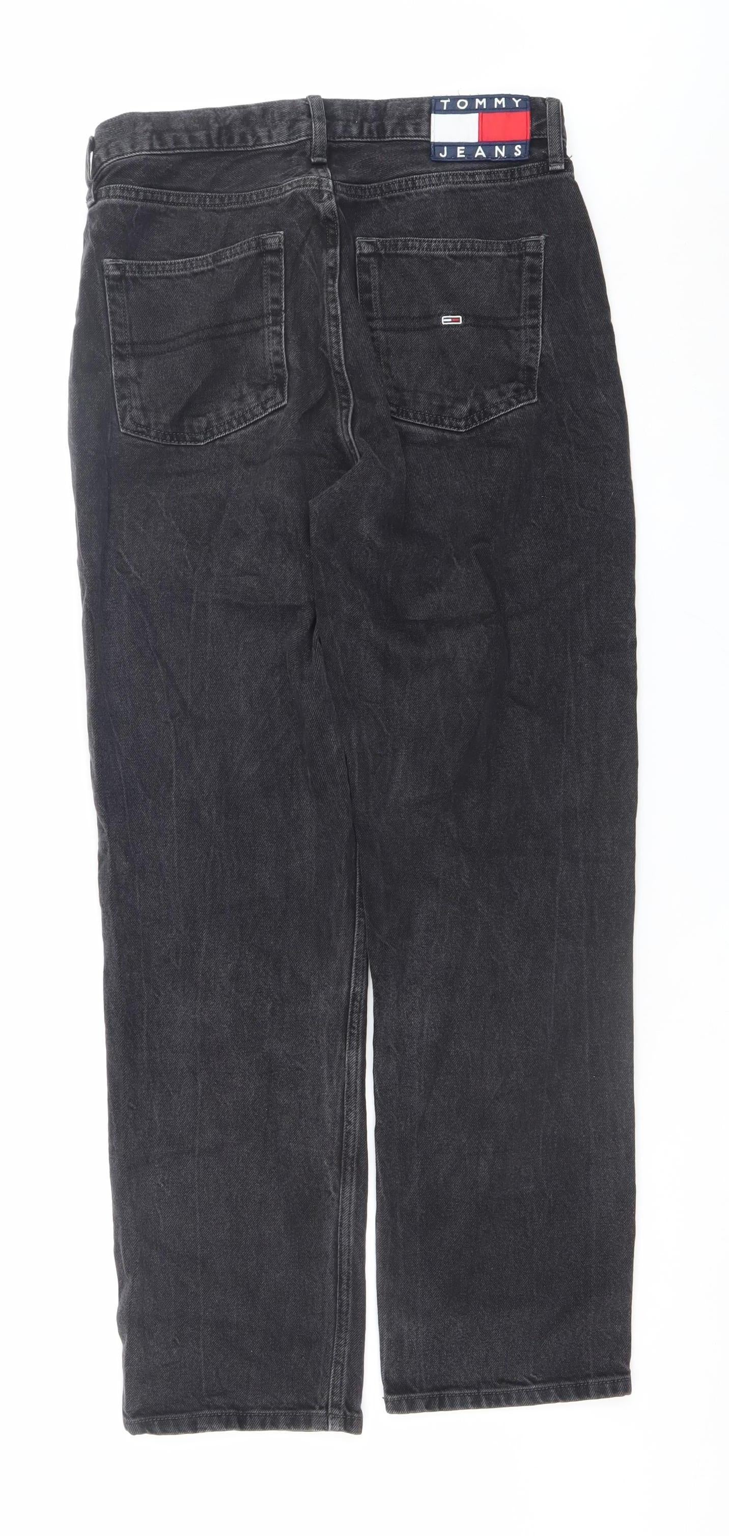 Tommy Jeans Men's Black 28x32 Straight Fit Denim Jeans