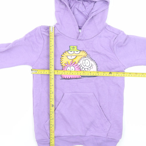 Adidas Boys Purple Graphic Pullover Hoodie 7-8 Years Hooded Sweatshirt
