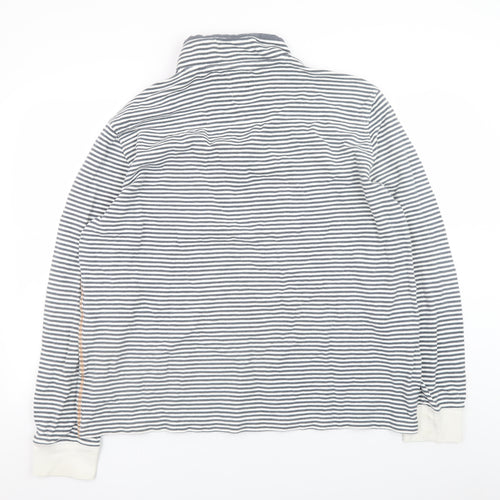 White Stuff Women’s Blue Striped 1/2 Zip Cotton Jacket XXL