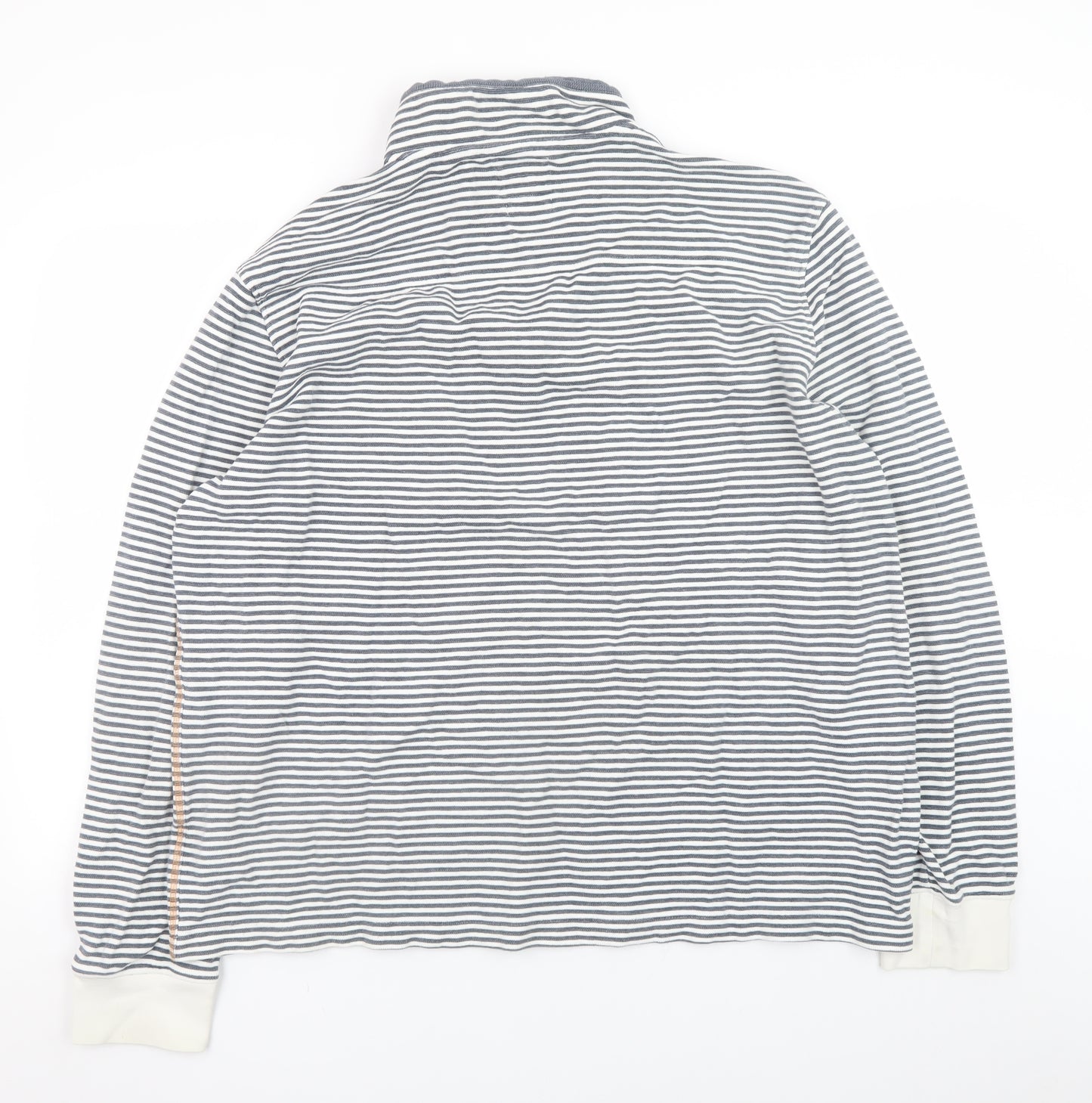 White Stuff Women’s Blue Striped 1/2 Zip Cotton Jacket XXL