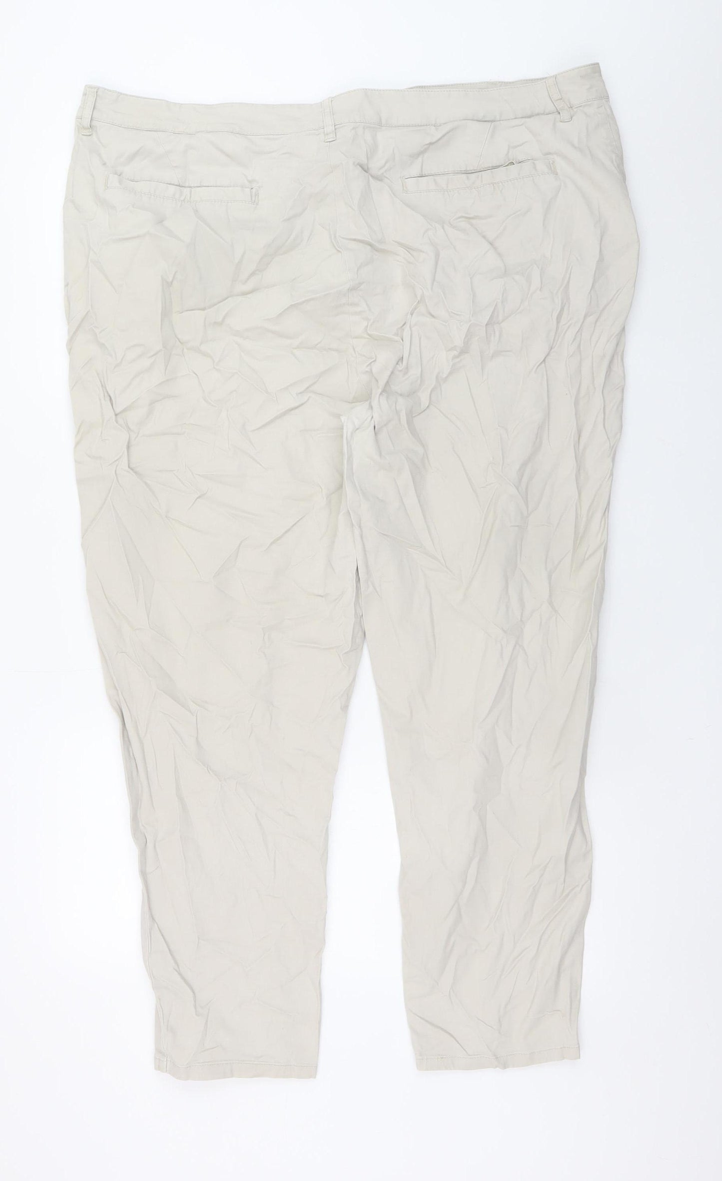 ASOS Men’s Beige Chino Trousers Size 44W 32L Regular Fit Cotton
