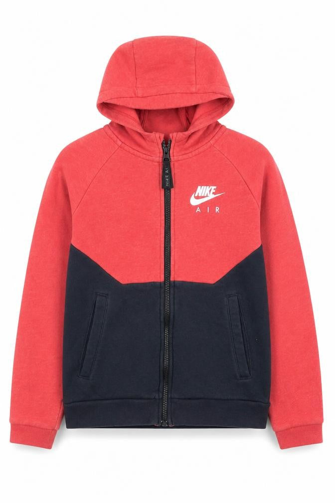 Nike Teens Red Full Zip Hoodie Air Logo Sportswear Size S 8-10yrs