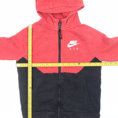 Nike Teens Red Full Zip Hoodie Air Logo Sportswear Size S 8-10yrs