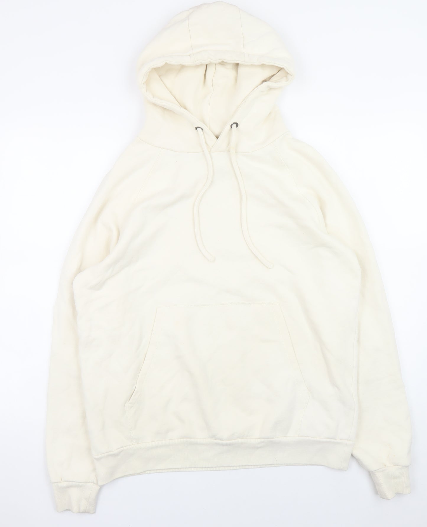ARNE Men’s Ivory Pullover Cotton Hoodie M Regular Fit