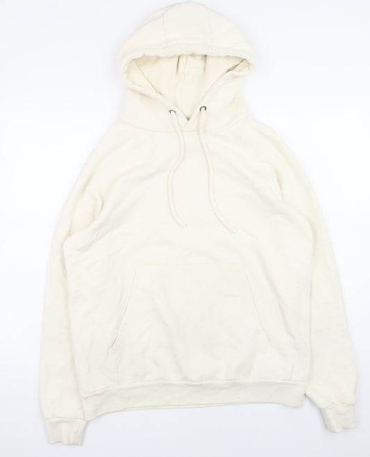 ARNE Men’s Ivory Pullover Cotton Hoodie M Regular Fit