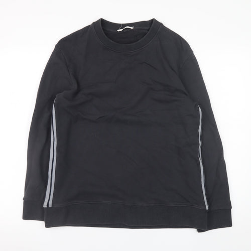 Mr P. Men's Black Cotton Crew Neck Sweatshirt Size M Classic Fit