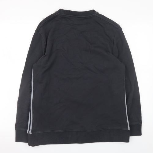 Mr P. Men's Black Cotton Crew Neck Sweatshirt Size M Classic Fit
