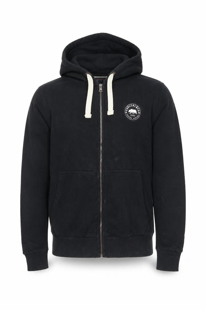 Front view of SoulCal Men’s Black Full Zip Hoodie, size M