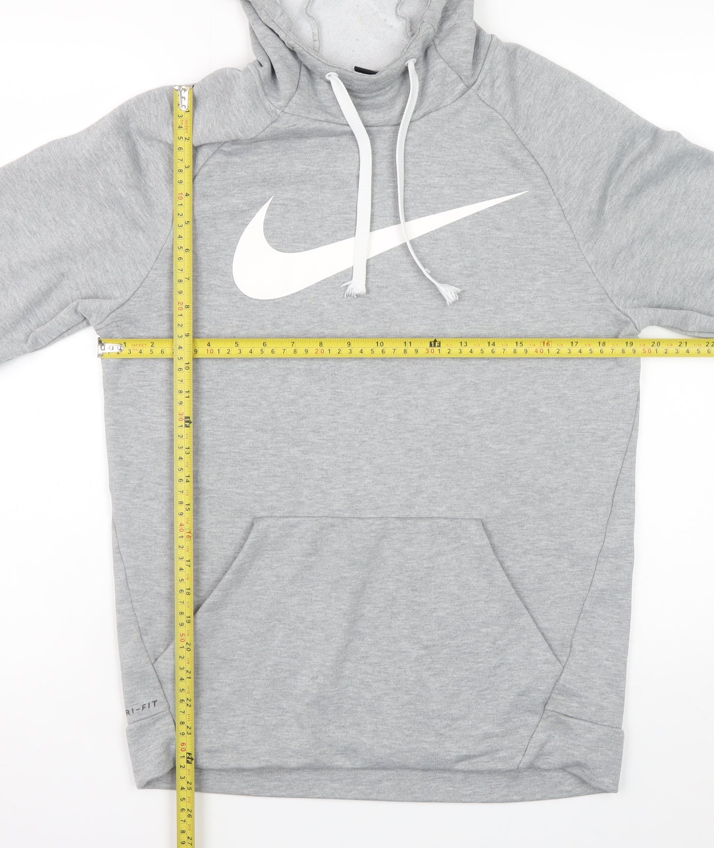 Nike Men's Grey Dri-FIT Pullover Hoodie S Regular Fit Sportswear