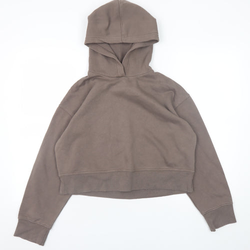 Zara Women Brown Pullover Hoodie S Relaxed Fit Casual Sweatshirt