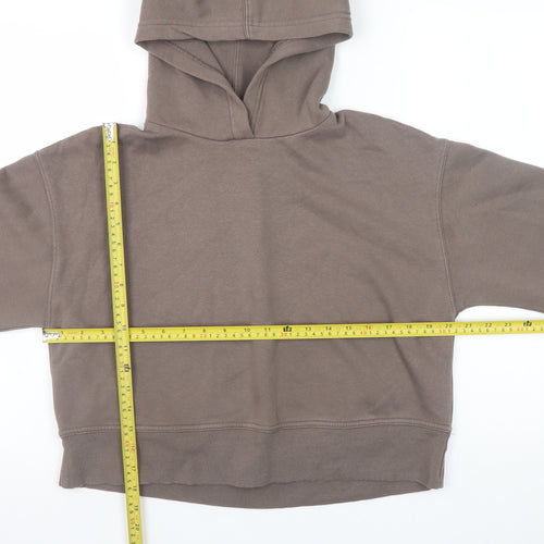 Zara Women Brown Pullover Hoodie S Relaxed Fit Casual Sweatshirt