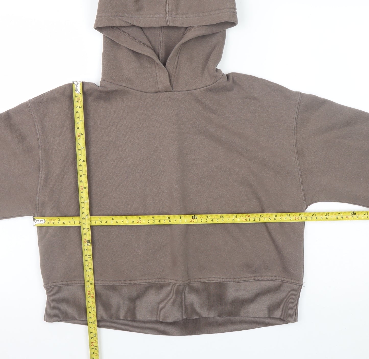 Zara Women Brown Pullover Hoodie S Relaxed Fit Casual Sweatshirt