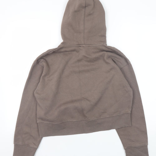 Zara Women Brown Pullover Hoodie S Relaxed Fit Casual Sweatshirt