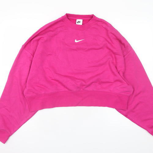 Nike Women’s Pink Crew Neck Pullover Sweatshirt XS Cotton Blend