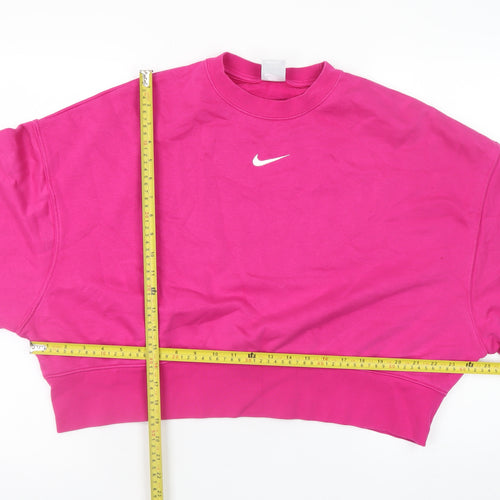 Nike Women’s Pink Crew Neck Pullover Sweatshirt XS Cotton Blend