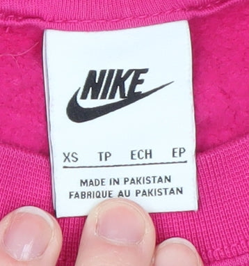 Nike Women’s Pink Crew Neck Pullover Sweatshirt XS Cotton Blend