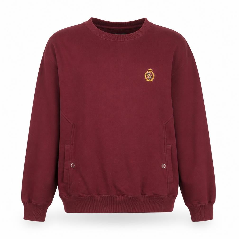 Front view of Fahrenheit Men's Red XL Pullover Crew Neck Sweatshirt